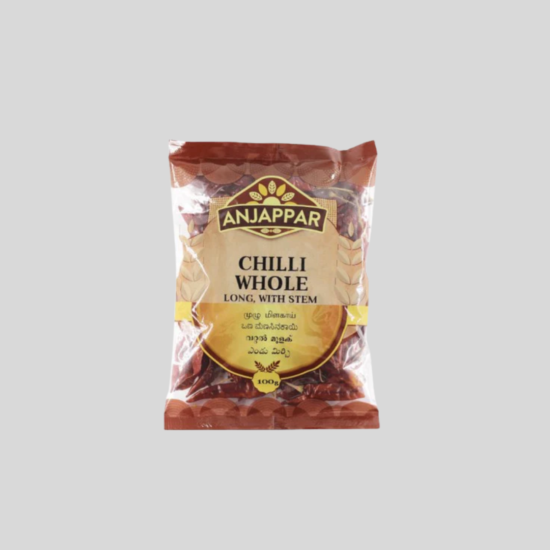 Anjappar Chilli whole with stem 100g