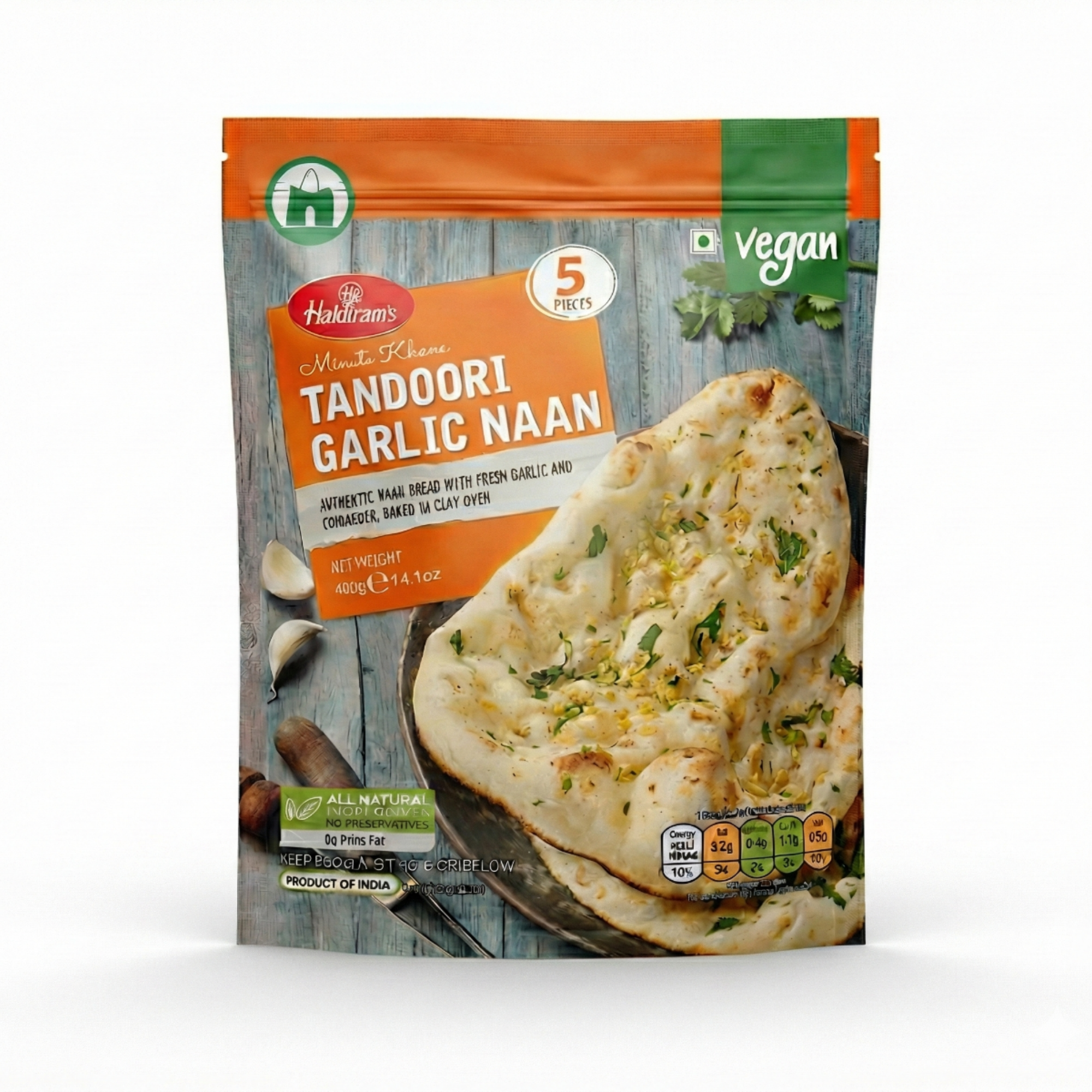 Haldiram Froz Tandoori Garlic Naan - 400 gm